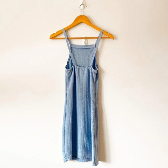 Zara Cable Knit Weave Tight Bodycon Mini Dress Light Powder Blue Sz M - Picture 4 of 6